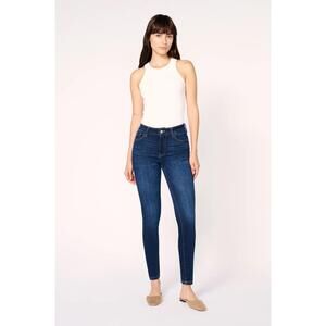 Warp+Weft Women's JFK New York City Dark Wash High Waisted‎ Skinny Jeans 4/27